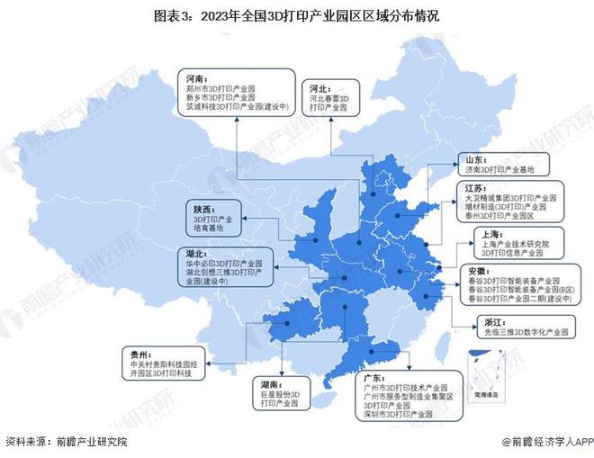 2024年中国3D打印行业区域竞争分析 初步构成一线三环的产业空间发展格局【组图】(图3)